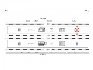 JR／新浦安駅／下りホーム№B03&№B04№04駅看板・駅広告、位置図