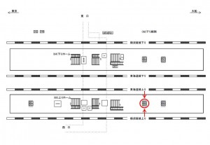 JR／戸塚駅／上りホーム№B03&B04№04駅看板・駅広告、位置図