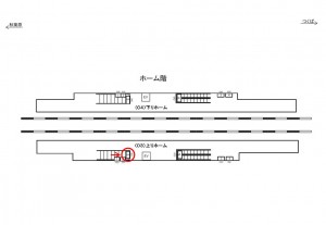 つくばエクスプレス/柏の葉キャンパス駅/上りホーム/№5駅看板・駅広告、位置図