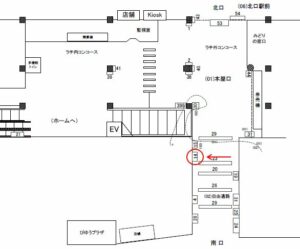 JR／金町駅／自由通路／№14駅看板・駅広告、位置図