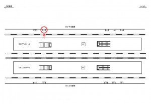 つくばエクスプレス／流山おおたかの森駅／下り線側／№2駅看板・駅広告、位置図