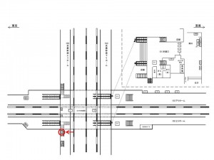 JR/西国分寺駅/武蔵野線上りホーム/№2駅看板・駅広告、位置図