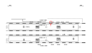 JR／武蔵小金井駅／高架下り線前／№105駅看板・駅広告、位置図