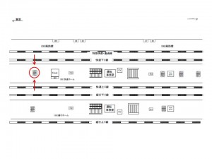 JR／市川駅／快速ホームＢ№01＆02№02駅看板・駅広告、位置図