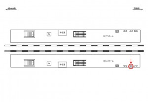 JR／越谷レイクタウン駅／上りホーム／№32駅看板・駅広告、位置図