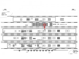 JR／立川駅／中央下りホーム前／№133駅看板・駅広告、位置図
