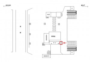 JR／三郷駅／本屋口／№3駅看板・駅広告、位置図