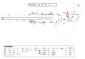 京王／吉祥寺駅／駅でん／№157駅看板・駅広告、位置図