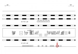 JR/新松戸駅/上りホーム前/№3駅看板・駅広告、位置図