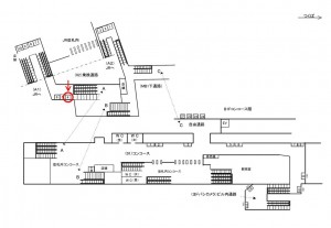 つくばエクスプレス/秋葉原駅/乗り換え通路/№4駅看板・駅広告、位置図