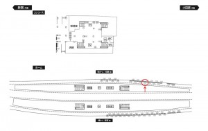 小田急　経堂駅／／№1114駅看板・駅広告、位置図