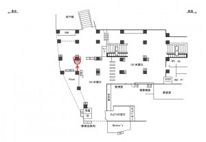 JR／飯田橋駅／本屋口／№73駅看板・駅広告、位置図