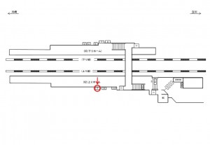 JR／久地駅／上りホーム／№7駅看板・駅広告、位置図