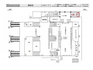 JR／津田沼駅／北口階段／№83駅看板・駅広告、位置図