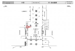 JR／大宮駅／自由通路／№151駅看板・駅広告、位置図