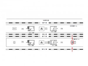 JR／稲毛駅／緩行ホームＢ03＆04№04駅看板・駅広告、位置図