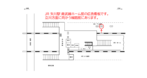 JR／矢川駅／下り線前／№3駅看板・駅広告、位置図