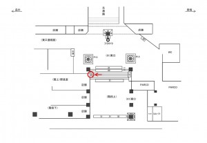 JR／池袋駅／東口／№331駅看板・駅広告、位置図
