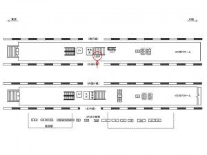 JR／浜松町駅／南行ホーム／№202駅看板・駅広告、位置図