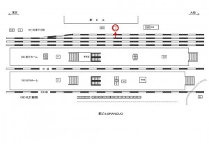 JR／蒲田駅／列車下り側／№7駅看板・駅広告、位置図
