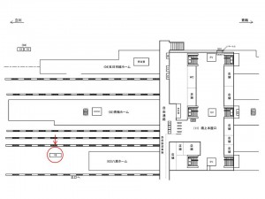 JR／拝島駅／八高ホーム／№18駅看板・駅広告、位置図