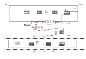 りんかい線　東京テレポート駅／コンコース／№108駅看板・駅広告、位置図