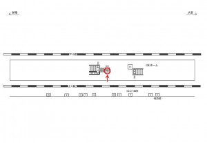 JR／与野本町駅／ホーム／№208駅看板・駅広告、位置図