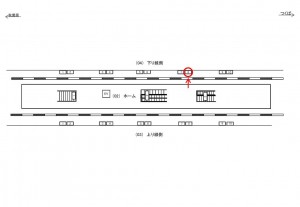 つくばエクスプレス/北千住駅/下り線側/№8駅看板・駅広告、位置図