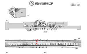 都営／瑞江駅／新宿線№W5-5№5駅看板・駅広告、位置図