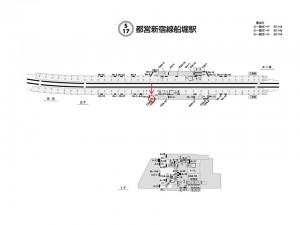 都営／船堀駅／新宿線C2A-2№2駅看板・駅広告、位置図