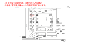 JR／上野駅／公園口／№32駅看板・駅広告、位置図