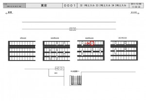 JR／東京駅／2号エスカ／№3駅看板・駅広告、位置図