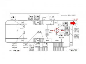 千葉都市モノレール　都賀駅／コンコース／№16駅看板・駅広告、位置図
