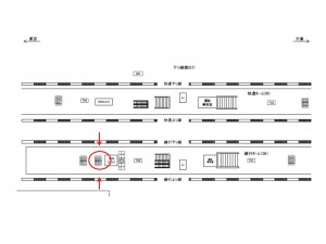 JR／船橋駅／緩行ホームＢ03＆04№04駅看板・駅広告、位置図