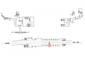 東京メトロ／外苑前駅／銀座線／№18駅看板・駅広告、位置図
