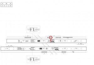東急／自由が丘駅／電気額面／№208駅看板・駅広告、位置図