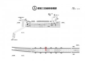 都営／新板橋駅／三田線W5-8№8駅看板・駅広告、位置図