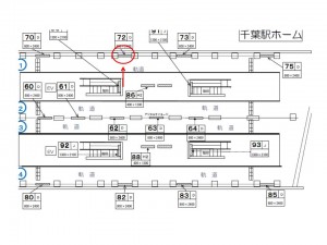 千葉都市モノレール　千葉駅／ホーム／№72駅看板・駅広告、位置図