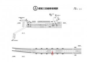 都営／新板橋駅／三田線W5-9№9駅看板・駅広告、位置図