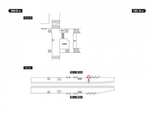 小田急　善行駅／／（右・片側）№1702駅看板・駅広告、位置図