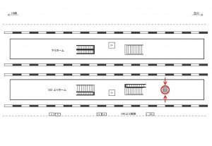 JR／武蔵中原駅／上りホーム№B03&B04№04駅看板・駅広告、位置図