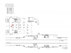 東急　あざみ野駅／柱巻広告№302A№A駅看板・駅広告、位置図
