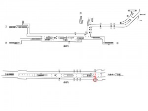 東京メトロ／麻布十番駅／南北線／№10駅看板・駅広告、位置図