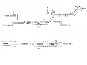 東京メトロ／麻布十番駅／南北線／№5駅看板・駅広告、位置図