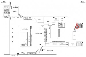 JR／藤沢駅／橋上本屋口／№217駅看板・駅広告、位置図