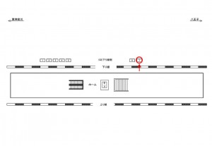 JR／八王子みなみ野駅／下り線側／№7駅看板・駅広告、位置図