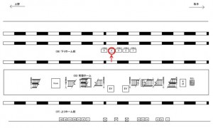 JR／新松戸駅／下りホーム前／№4駅看板・駅広告、位置図