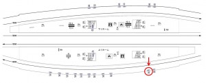 京王／北野駅／上りホーム前／№340駅看板・駅広告、位置図