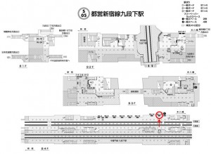 都営／九段下駅／新宿線Ｗ5-13№13駅看板・駅広告、位置図