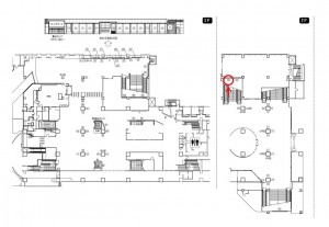 東武　新越谷駅／階段正面／№62駅看板・駅広告、位置図